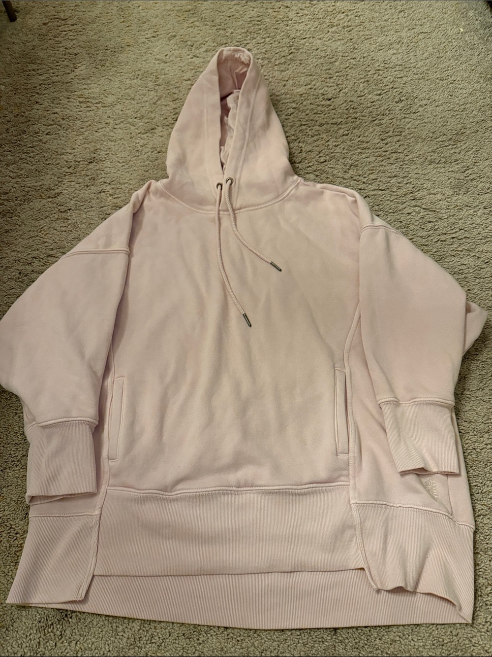 Free People Pale Pink Oversized Pullover Hoodie
